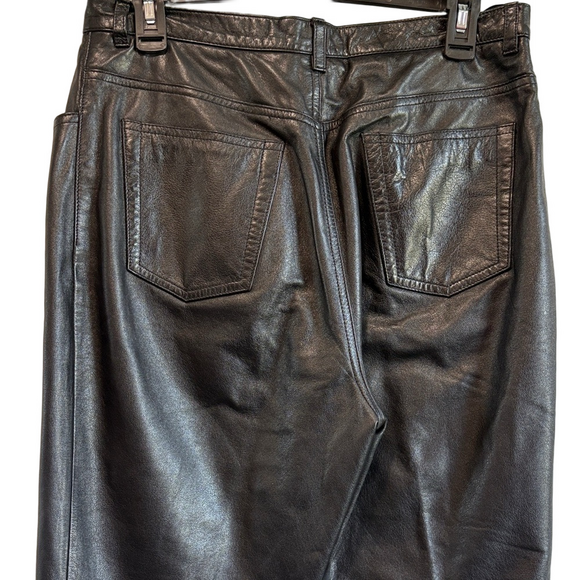 Jones New York Black Leather Straight Leg Pants LL143 - Picture 5 of 7